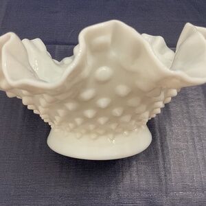 Fenton Hobnail White Milk Glass Epergne Base Bowl (Small)